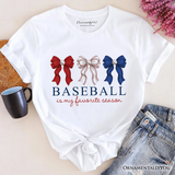 Baseball Is My Favorite Season T-Shirt, Coquette Bow Game Day Tee