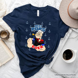 Best Pops Ever T-Shirt, Classic Popeye the Sailorman Dad Tee for Fun and Strong Dads