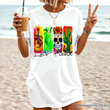 Cinco De Mayo Brushstroke Mexican T-Shirt, Let’s Fiesta Guitar Margarita Skull Cactus Tee