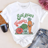 Eat Your Veggies T-Shirt, Retro Cute Farmers Market Veggie Tee