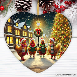 Festive Victorian Chicken Carolers Ornament, Rustic Christmas Gift and Decor