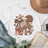 Football Mom Coquette Bow Daisy T-Shirt, Retro Fall Game Day Preppy Tee