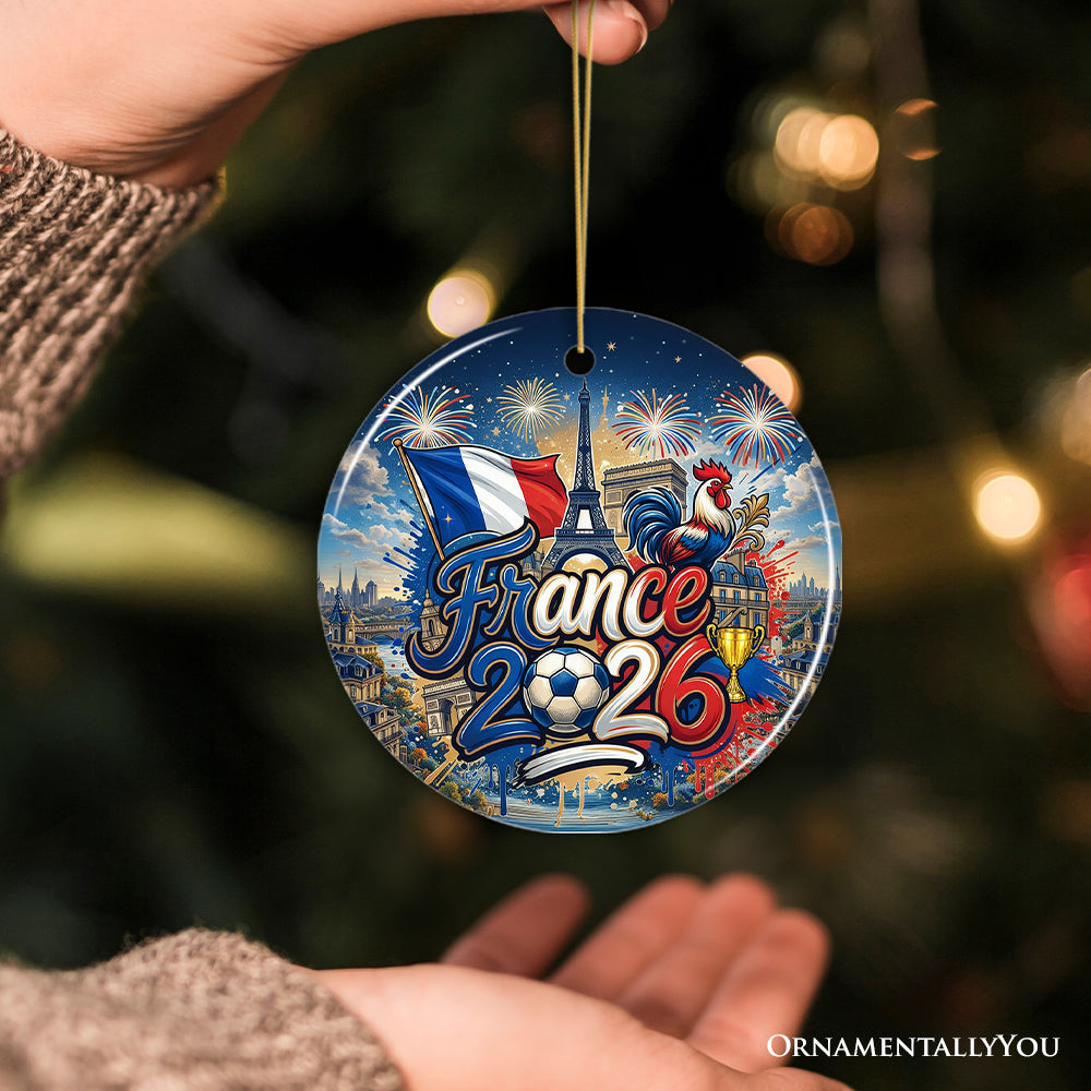 France 2026 Soccer Cup Global Championship Ornament, Fans Football Gift and Tree Decor