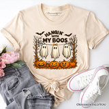Hanging with My Boos Ghost T-Shirt, Funny Halloween Spooky Season Tee