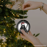 Haunting Santa Grim Reaper Ornament, Spooky Christmas Decor for Unique Halloween Tree Gift