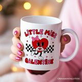 Little Miss Galentine Personalized Mug, Single Women Pink Valentine's Day Gift With Custom Name
