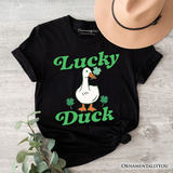 Lucky Duck St Patrick’s Day Shamrock T-Shirt, Cute Clover Tee