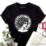 Medusa Spooky Portrait T-Shirt, Horror Villain Theme Halloween Tee