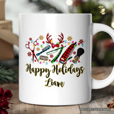 Personalized Mug Barber Buffalo Plaid Christmas, Barbershop Gift