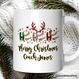 Personalized Mug Baseball Buffalo Plaid Christmas, Ho Ho Ho Baseball Gift