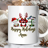 Personalized Mug Cat Buffalo Plaid Christmas, Cat Mom Gift