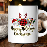Personalized Mug Volleyball Buffalo Plaid Christmas, Team and Coaches Gift