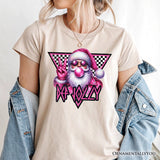 Pink Santa Blowing Bubblegum T‑Shirt, Def Jolly Coquette Retro Christmas Tee