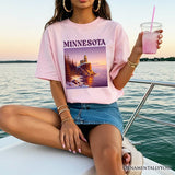 Scenic Minnesota State Split Rock Lighthouse T-Shirt, Lake Superior Landmark Tee and Travel Souvenir