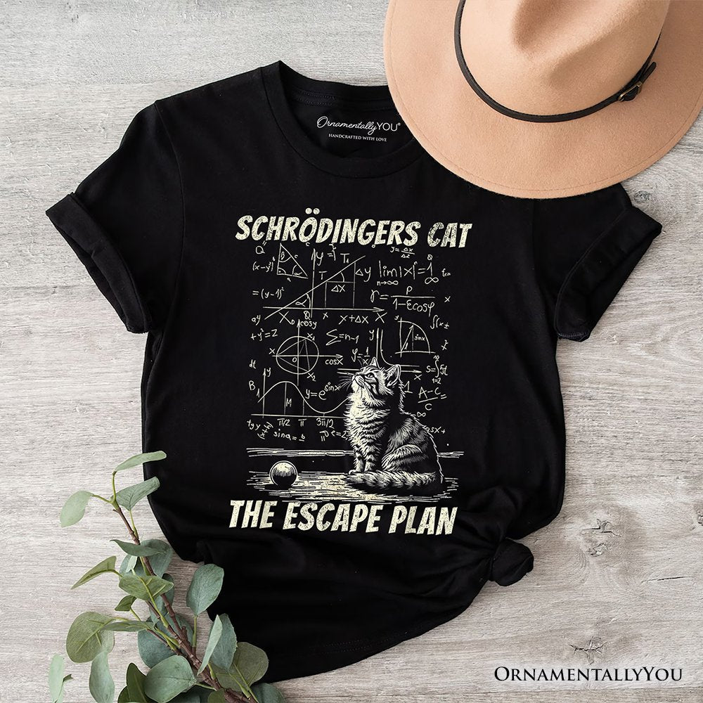 Schrödinger’s Cat The Escape Plan Physics Humor T-Shirt, Funny Science Nerd Tee