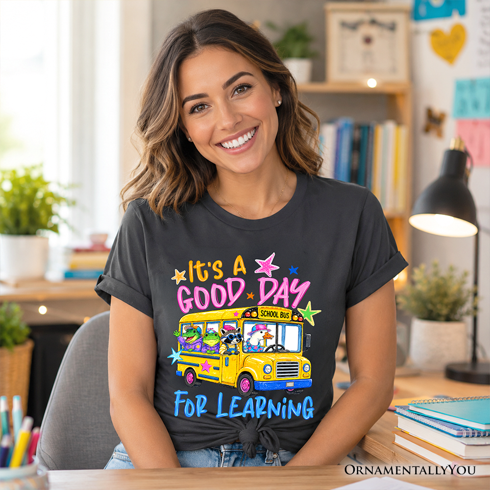 School Bus Good Day for Learning T-Shirt, Funny Back to School Tee