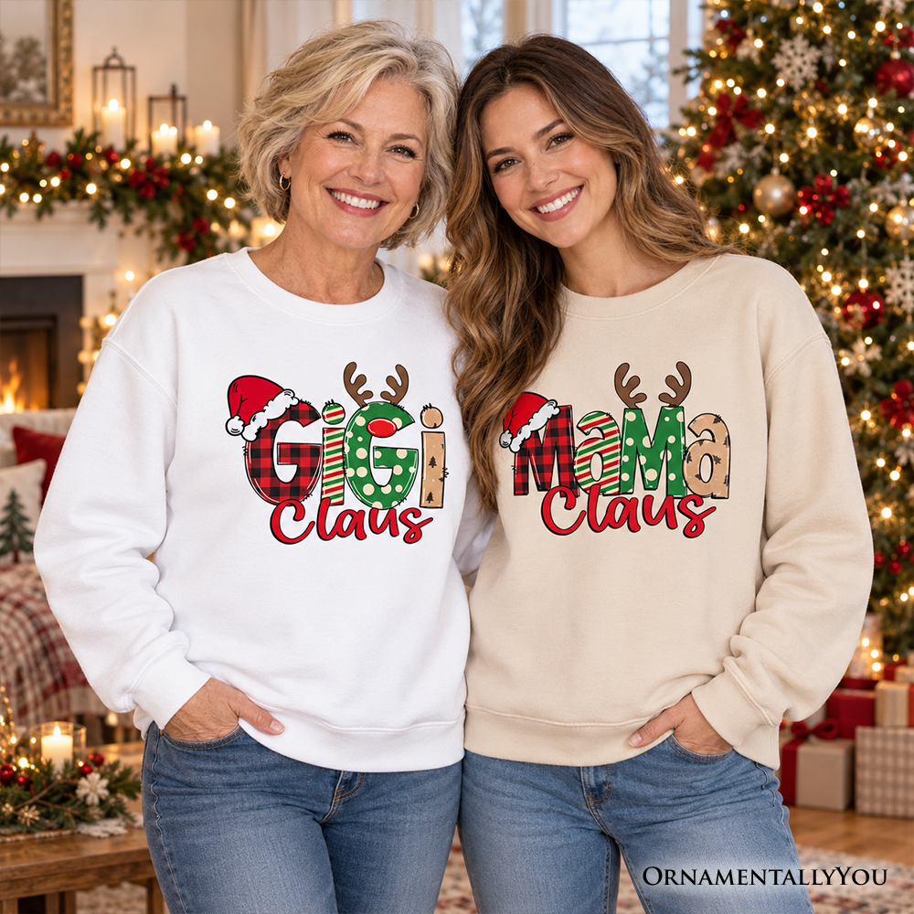 Gigi Claus Retro Christmas Sweatshirt, Matching Family Holiday Sweater
