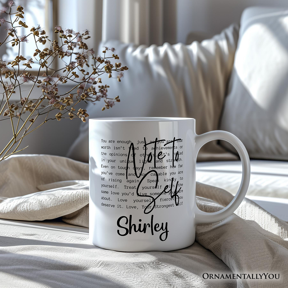 Note To Self Motivational Definition Personalized Mug, Mental Health Gift with Custom Name