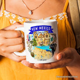Artistic New Mexico State Themes and Landmarks Personalized Mug With Custom Name
