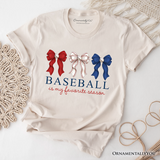 Baseball Is My Favorite Season T-Shirt, Coquette Bow Game Day Tee