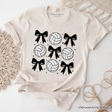 Coquette Volleyball Bows T-Shirt, Cute Athletic Sports Game Day Tee