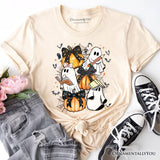 Cute Ghost Teacher Halloween T-Shirt, Retro Boo Spooky School Tee