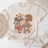 Football Mom Coquette Bow Daisy T-Shirt, Retro Fall Game Day Preppy Tee