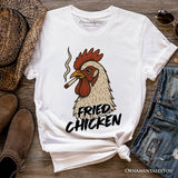 Fried Chicken Hen T-Shirt, Funny 420 Stoner Humor Tee