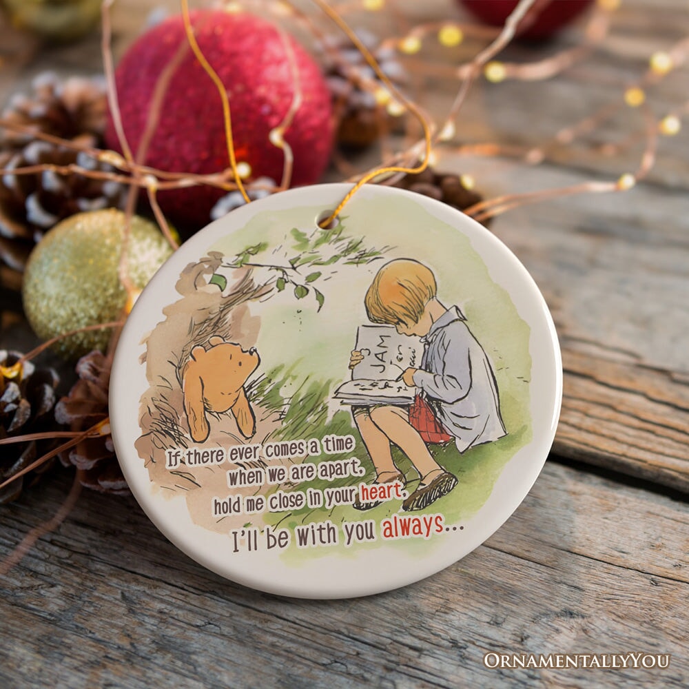 If We're Apart Keep Me in Your Heart Winnie-the-Pooh Ornament, 1926 A.A. Milne Sentimental Christmas Gift