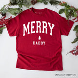 Merry Daddy Retro Christmas T-Shirt, Matching Family Holiday Tee