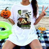 Monster Peep Show Pin-Up T-Shirt, Retro Horror Halloween Tee