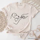 Paw Friends Minimalist Line Art Dog T-Shirt, Cute Dog Parents Tee