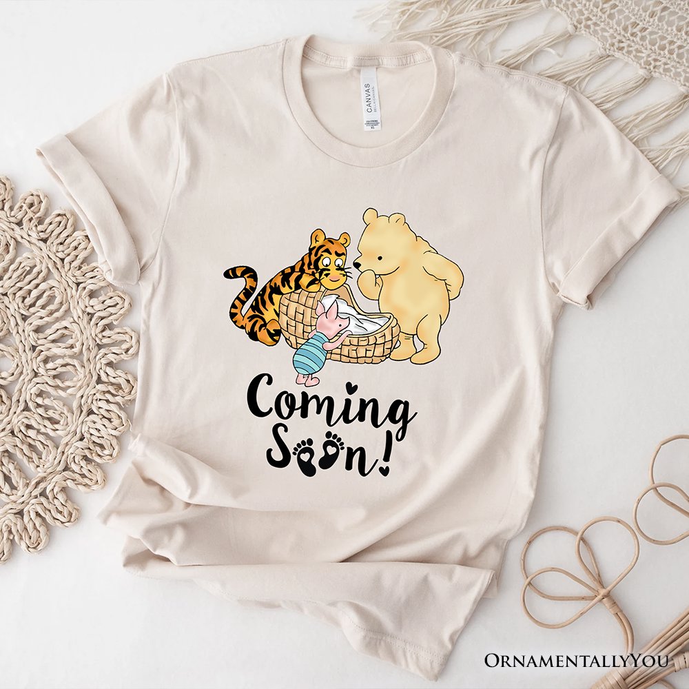 Pregnancy Announcement Winnie-the-Pooh T-Shirt, 1926 A.A. Milne Baby Coming Soon Mom Tee