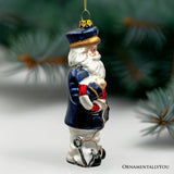(Pre-Order) Santa the Ship Captain Glass Ornament, Gift for Boat Commander of the Seas