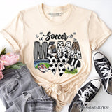 Soccer Mama Coquette Bow T-Shirt, Game Day Mom Life Tee