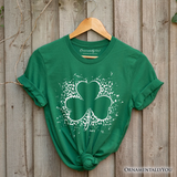 Splatter Shamrock Silhouette St Patrick’s Day T-Shirt, Retro Lucky Clover Tee