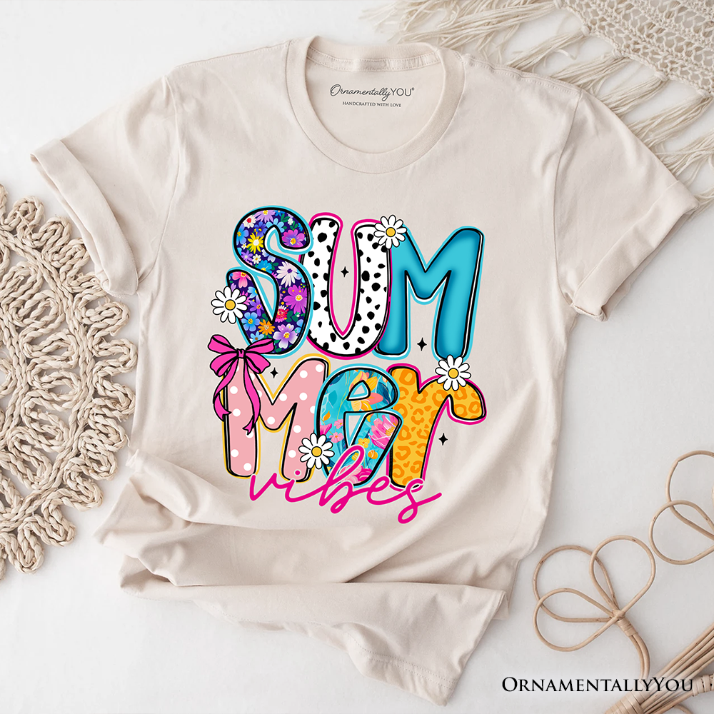 Summer Vibes Retro Floral T-Shirt, Coastal Beach Tee