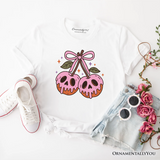 Sweet and Spooky Poison Cherries Halloween T-Shirt, Coquette Skulls Tee