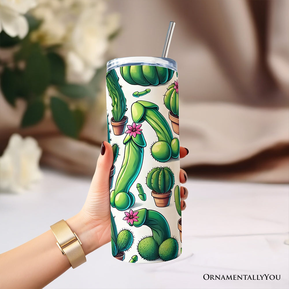 Valentine Adult Humor 20oz Personalized Tumbler With Lid and Stainless Steel Straw, Funny Cactus Gift Cup