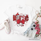 Valentine Nurse Coquette Bow T-Shirt, Cupid Favorite Nurse Tee