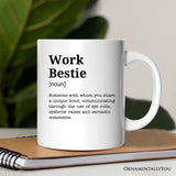 Work Bestie Definition Personalized Mug, Funny Coworker Gift with Custom Name