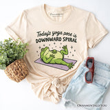 Yoga Frog Downward Spiral T-Shirt, Funny Mental Health Humor Tee