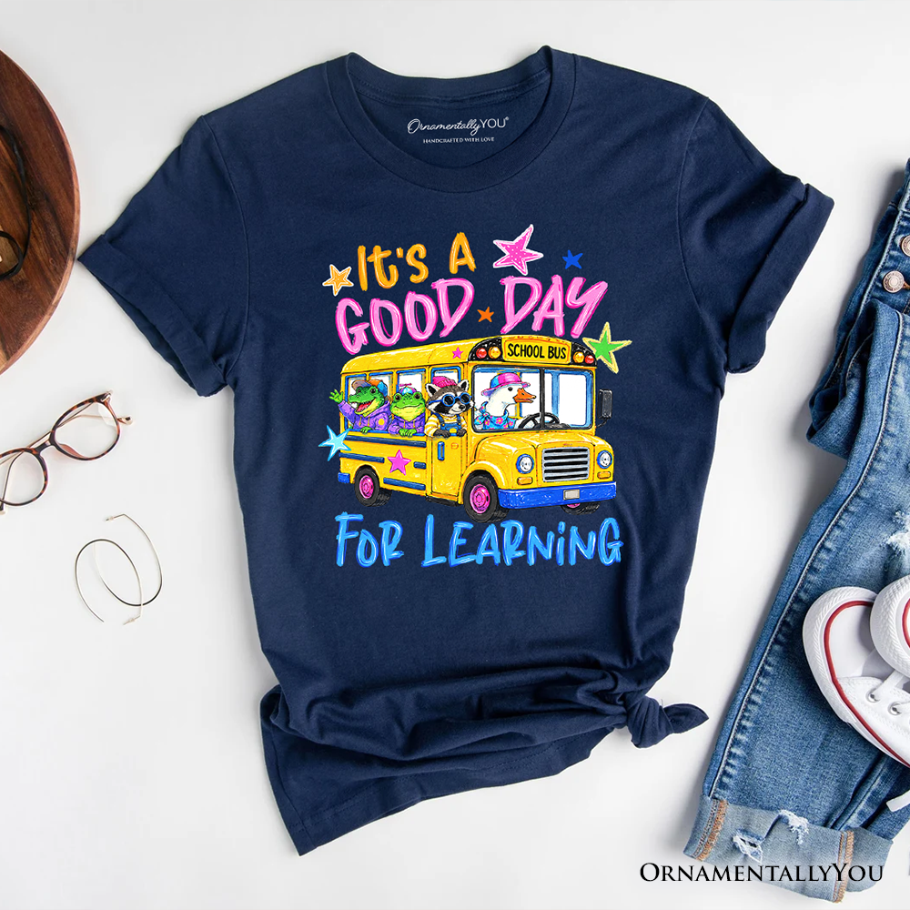 School Bus Good Day for Learning T-Shirt, Funny Back to School Tee