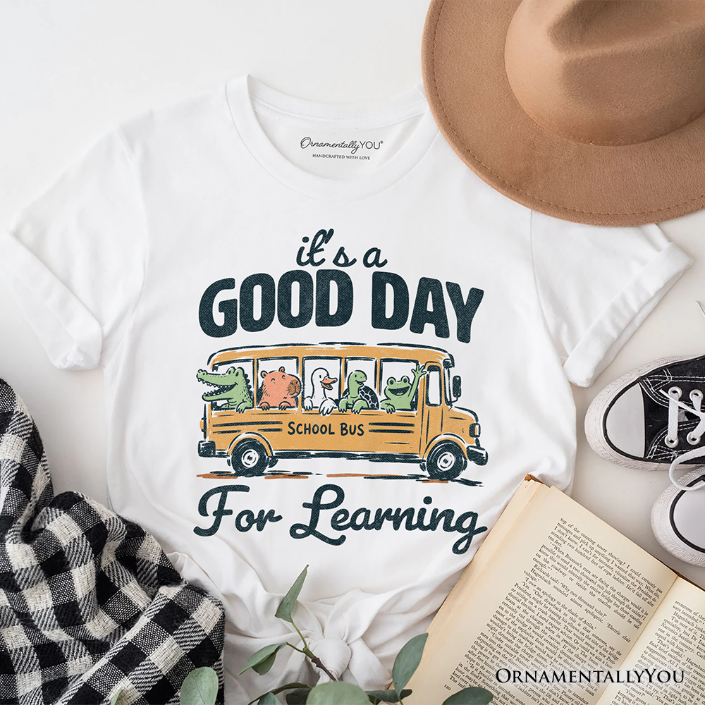 Vintage Good Day for Learning School Bus T-Shirt, Back to School Tee