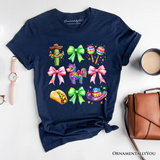 Cinco De Mayo Coquette Bow T-Shirt, Mexican Fiesta Maracas Tee