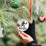 Funny Big Foot Believe Christmas Ornament, Sasquatch Humor Holiday Decor