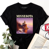 Scenic Minnesota State Split Rock Lighthouse T-Shirt, Lake Superior Landmark Tee and Travel Souvenir