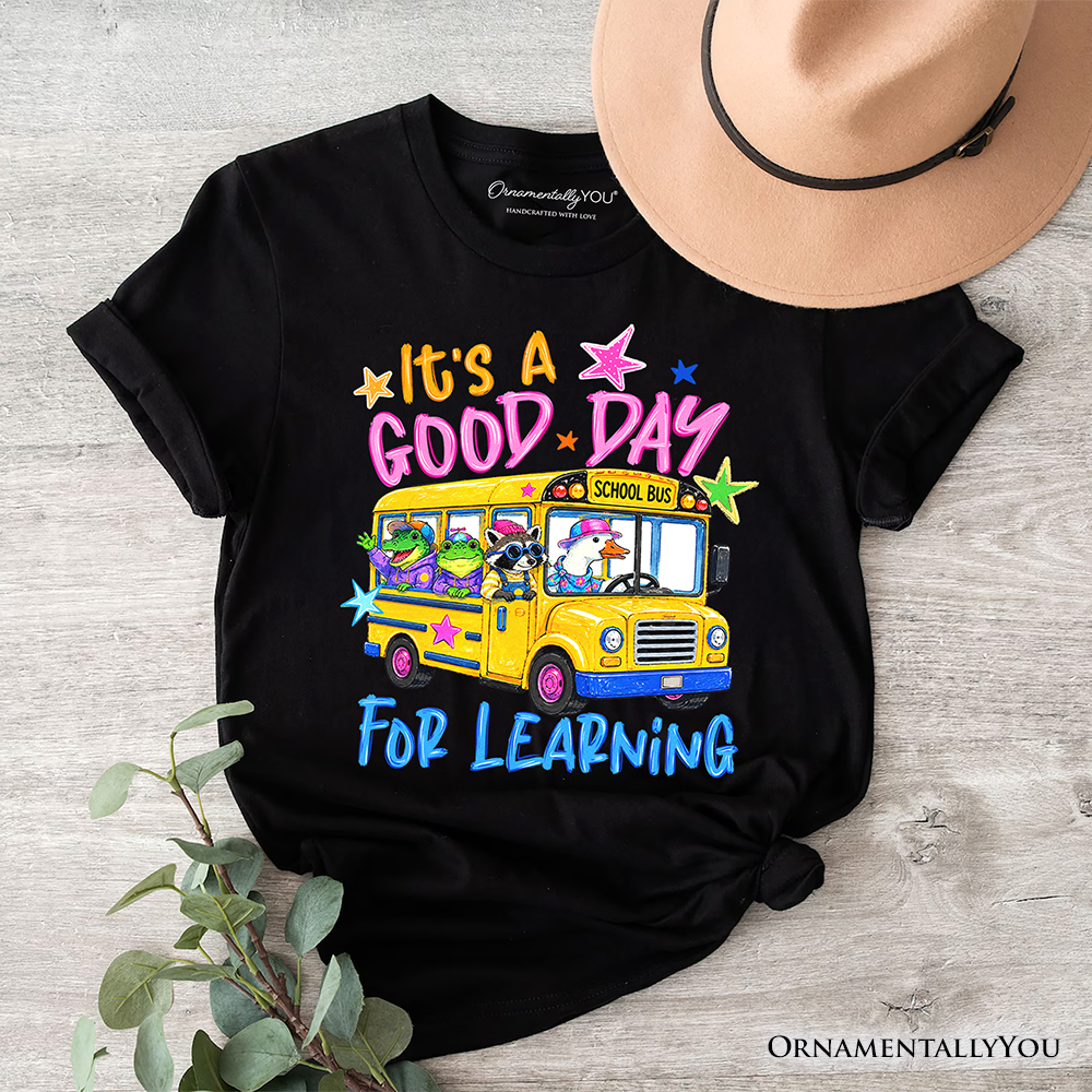 School Bus Good Day for Learning T-Shirt, Funny Back to School Tee