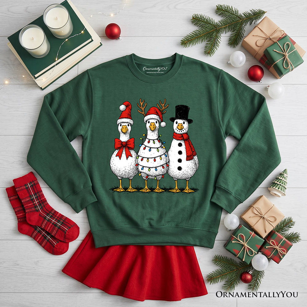 Vintage Christmas Silly Goose Sweatshirt, Snowman Spoof Winter Sweater