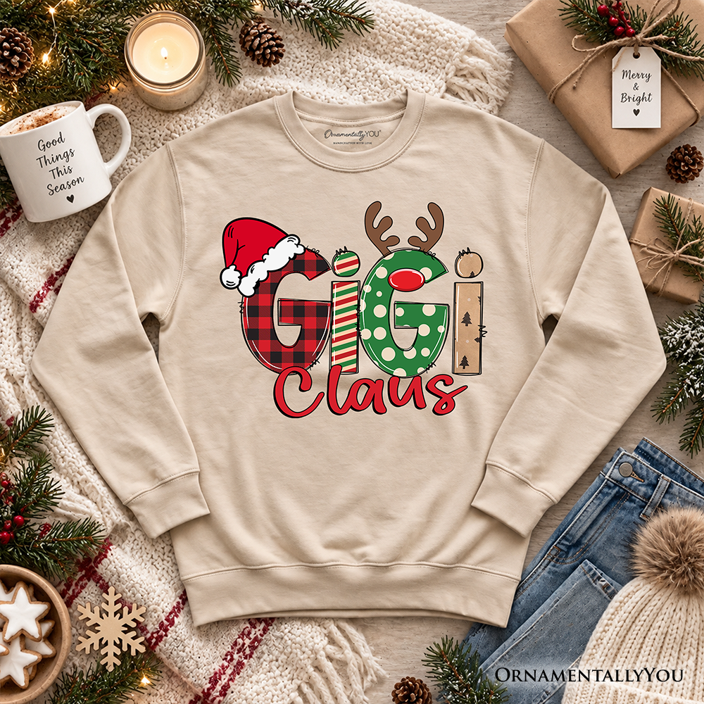 Gigi Claus Retro Christmas Sweatshirt, Matching Family Holiday Sweater